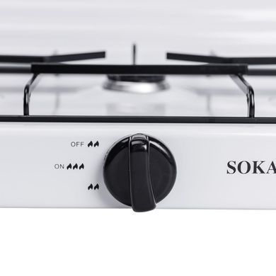 Настільна газова плита на 3 конфорки Sokany 5.5 кВт Біла Lugi SK-6003W