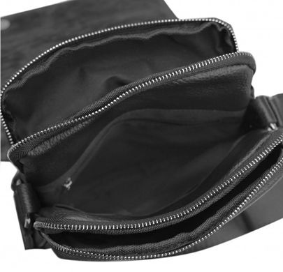Сумка чоловіча через плече-шкіряна чорна Tiding Bag M1554A, Черный
