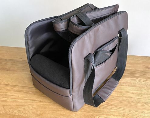 Сумка Переноска для Собак и Котов Voyage Chocolate экокожа S - 40х24х29см