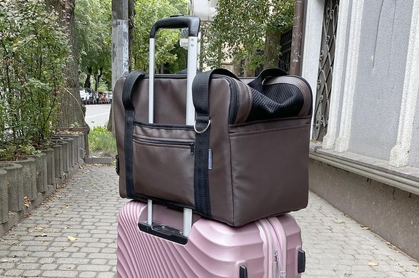 Сумка Переноска для Собак и Котов Voyage Chocolate экокожа S - 40х24х29см