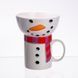 Набір порцелянова чашка з піалою Snowman 350 (мл) чашка на подарунок новорічна для чаю та кави CR-1-49, Білий