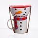 Набір порцелянова чашка з піалою Snowman 350 (мл) чашка на подарунок новорічна для чаю та кави CR-1-49, Білий