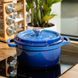 Каструля чавунна емальована 2 л з кришкою &Oslash;20 см Синя HP-1-2BL, Синий