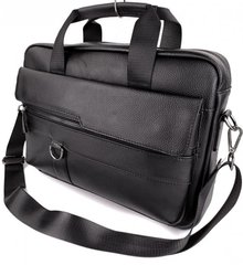 Чоловіча шкіряна сумка-портфель для ноутбука і документів SK N4322 чорна, Черный