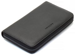 Чорний гаманець-клатч з блоком під картки під однією блискавкою з натуральної шкіри Marco Coverna B-5901Q, Черный