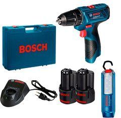 Акумуляторна дриль-шуруповерт Bosch GSR 120-LI + ліхтар (06019F7005)