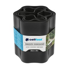 Cellfast Стрічка газонна, бордюрна, хвиляста, 20см x 9м, чорна