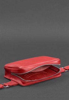 Кожаная женская поясная сумка Dropbag Mini красная