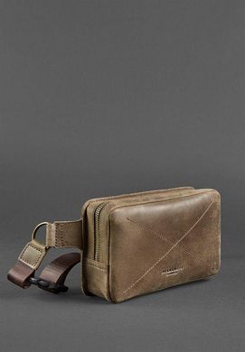 Шкіряна поясна сумка Dropbag Mini темно-коричнева Crazy Horse, натуральна шкіра Crazy Horse