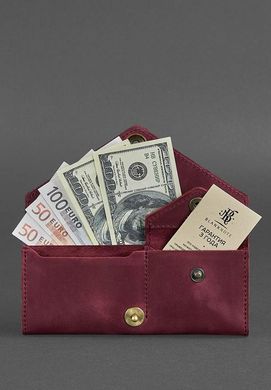 Женский кожаный кошелек Керри 1.0 бордовый Crazy Horse