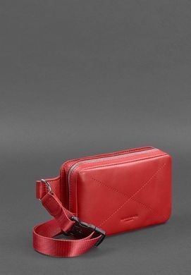 Кожаная женская поясная сумка Dropbag Mini красная
