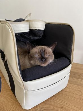 Сумка Переноска для Собак и Котов Voyage Ivory экокожа S - 40х24х29см