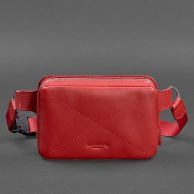 Кожаная женская поясная сумка Dropbag Mini красная