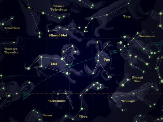 Карта зоряного неба, що світиться, Космостар 55x75 см ТМ Люмік