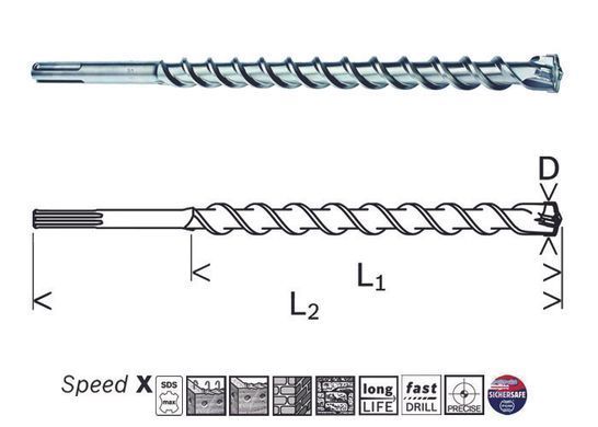 Свердло по бетону Bosch SDS-max 20х800х920 Speed X (2608586768)