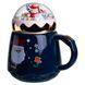 Чашка порцелянова з кришкою Christmas 400 (мл) Синій Yiwu FM-CS-41B, Синий