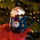 Чашка порцелянова з кришкою Christmas 400 (мл) Синій Yiwu FM-CS-41B, Синий