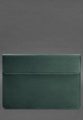 Шкіряний чохол-конверт на магнітах для MacBook 15 дюйм Зелений Crazy Horse, Зелений