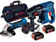 Набір перфоратор Bosch GBH 180-Li УШМ GWS 18-125 V-LI з/у AL 1880 CV 2 x акб GBA 18V 5 Ah сумка (060193A3BK)