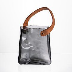 Скляна ваза сумочка з ручкою 13&times;7&times;16.5&nbsp;(см) декоративна ваза для квітів 1 (л) Сірий HP-19-155-2, серый