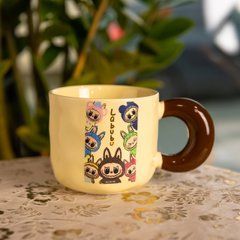Чашка порцелянова Labubu Brighten Your Day 400 (мл) подарункова кружка прикольна чашка для дітей на подарунок FM-21D, Бежевий