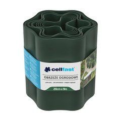 Cellfast Стрічка газонна, бордюрна, хвиляста, 20см x 9м, темно-зелена