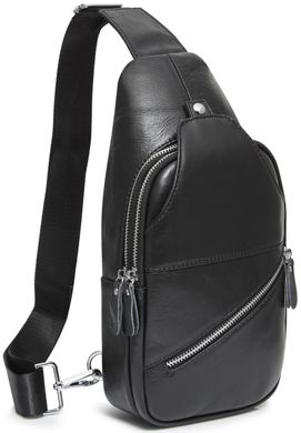 Сумка-слинг кожаная мужская Tiding Bag Черная - MK03983