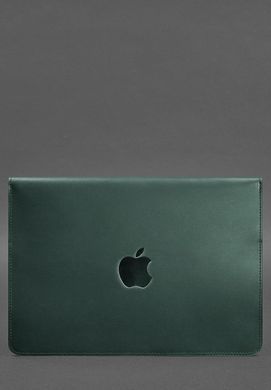 Кожаный чехол-конверт на магнитах для MacBook 15 дюйм Зеленый Crazy Horse