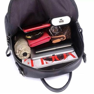 Рюкзак жіночий із натуральної шкіри. Чорний рюкзак міський шкіряний (76590)