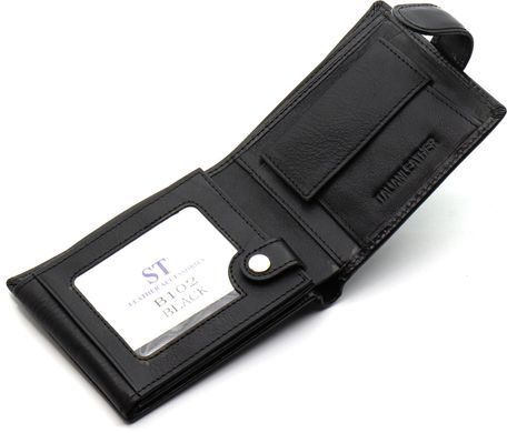 Классическое мужское портмоне из натуральной кожи ST Leather ST102 Черный