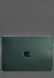 Кожаный чехол-конверт на магнитах для MacBook 15 дюйм Зеленый Crazy Horse