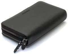 Чорний гаманець-клатч на дві блискавки з натуральної шкіри Marco Coverna B-592B-1Q, Черный