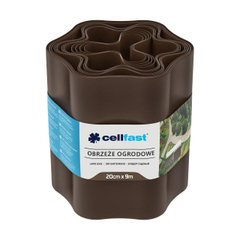 Cellfast Стрічка газонна, бордюрна, хвиляста, 20см x 9м, коричневий, Коричневий