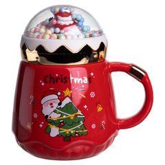 Чашка порцелянова з кришкою Christmas 400 (мл) Червона Yiwu FM-CS-41D, Червоний