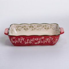 Форма для запекания Vintage 23&times;14&times;5 (см) прямоугольная форма для выпекания в духовке с ручками Красная HM05-09