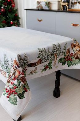 Новогодняя гобеленовая скатерть Squirrel 135х180 см
