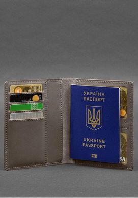 Шкіряна обкладинка-органайзер для документів 6.1 темно-бежевий краст, натуральна шкіра Краст