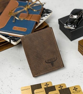 Кошелек мужской кожаный BUFFALO WILD RM-03-HBW-7734 темно-коричневый