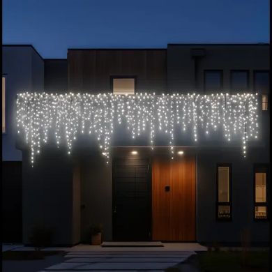 Уличная гирлянда Бахрома 25 м 405 LED черный провод Белый 25MBW
