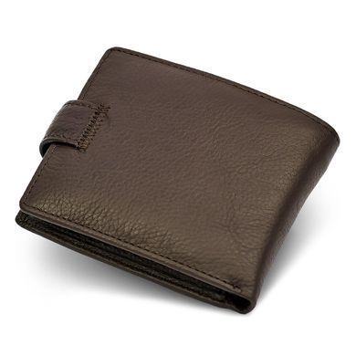 Шкіряне чоловіче портмоне на кнопці ST Leather ST104 Чорний, Коричневий