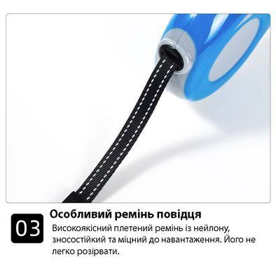 Повідець-рулетка для собак та котів 5м SJ-208 Gray-Black сіро-чорний