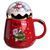 Чашка фарфоровая с крышкой Christmas 400 (мл) Красный Yiwu FM-CS-41D