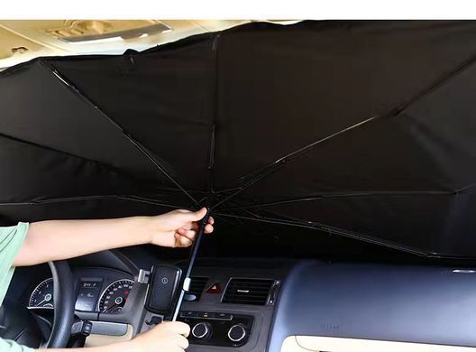 Парасоля для автомобіля сонцезахисна шторка на лобове скло 72*133 D2093M чорний