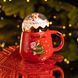 Чашка фарфоровая с крышкой Christmas 400 (мл) Красный Yiwu FM-CS-41D