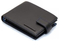 Чорний стильний чоловічий гаманець з блоком для документів із натуральної шкіри Marco Coverna MC-1006 A 1221, Черный