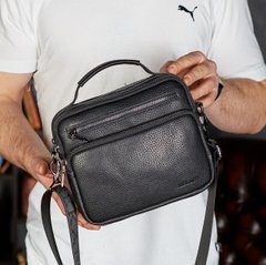 Чоловіча сумка з натуральної шкіри через плече BEXHILL BX-20459, Черный