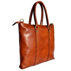 Мужская кожаная сумка-портфель 2121 Italian fabric bags cognac