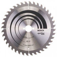 Пильный диск по дереву Bosch Optiline Wood 250 мм 40 зубьев (2608640728)