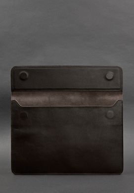 Кожаный чехол-конверт на магнитах для MacBook 14 Темно-коричневый