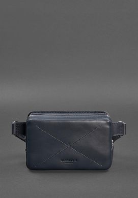 Шкіряна поясна сумка Dropbag Mini темно-синя, натуральна шкіра Krast